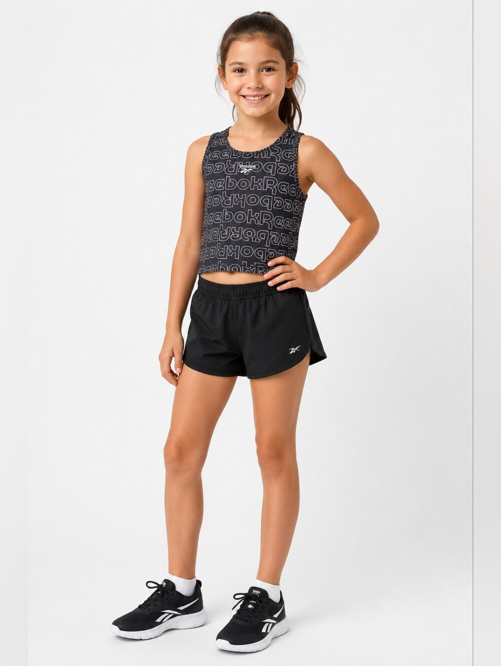 Reebok Cropped Allover Print Athletic Tank Athleisure Sporty Girls' M / 8 NWT